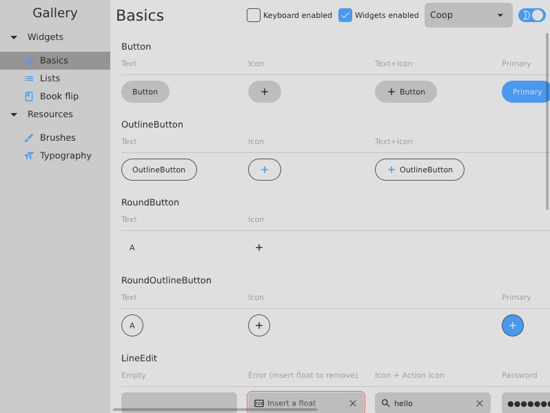 Slint Widgets in custom Coop widgets style