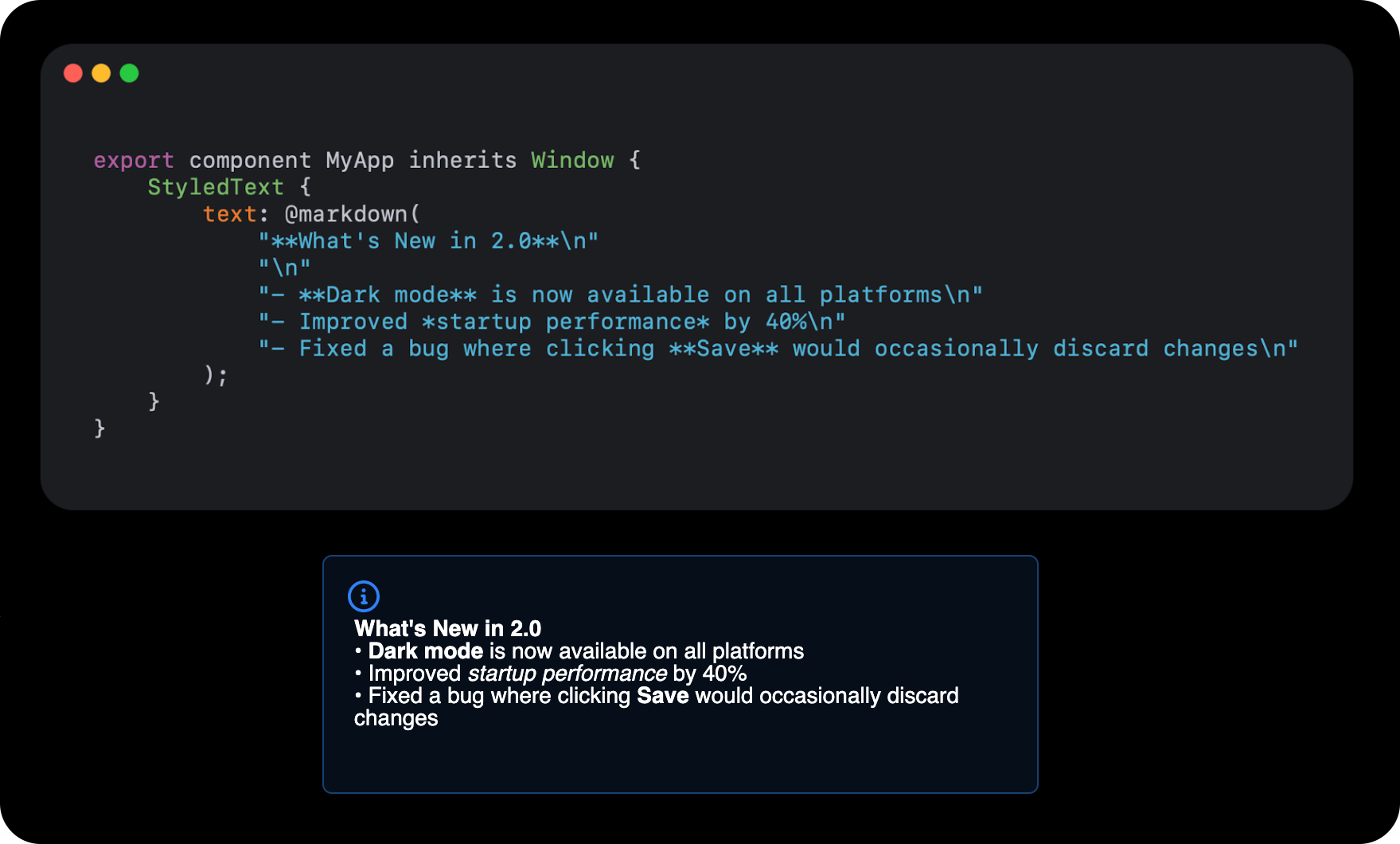 Screenshot of StyledText